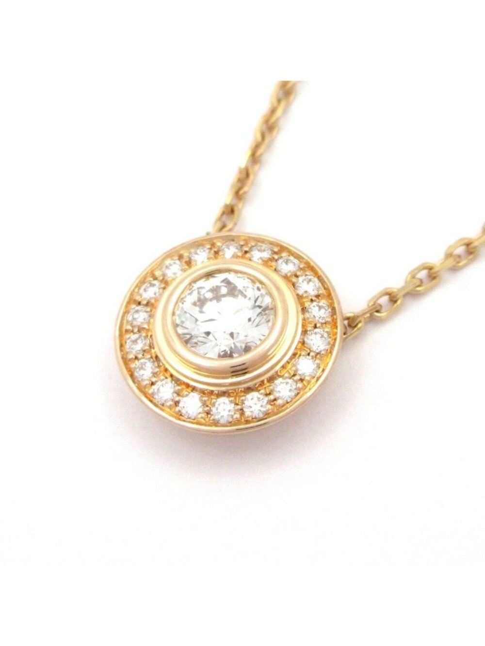 Cartier Necklace D'amour Circle 18k Pink Gold Diamond Center